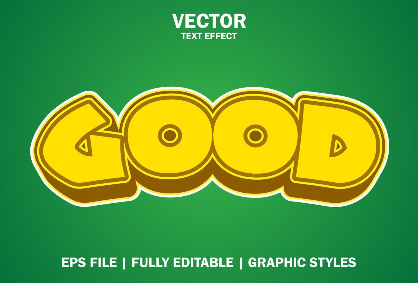 good text effect with orange and green color 3d style. vector