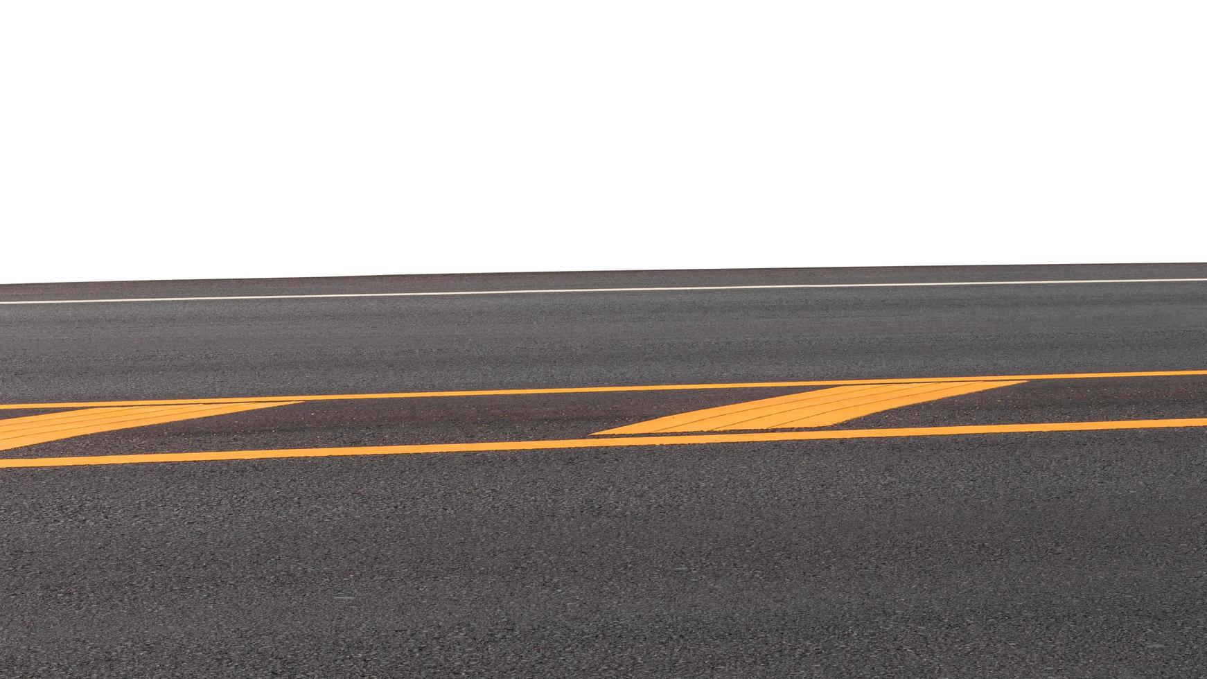 New asphalt road background with yellow lines. photo