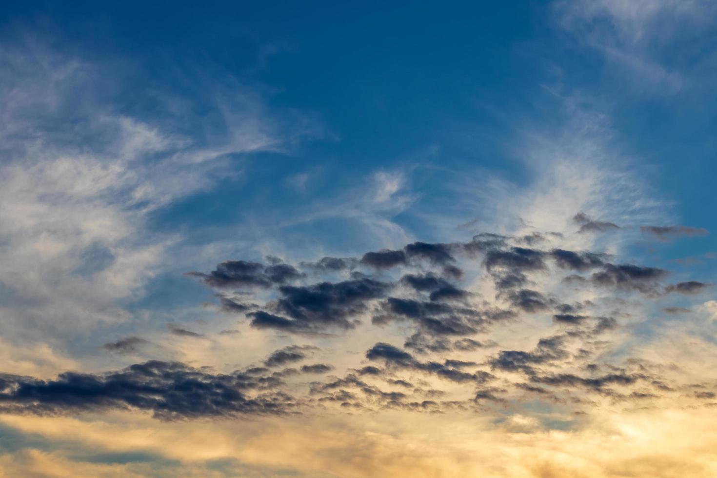 Cloudy sky background with the sun rise early in the morning. photo