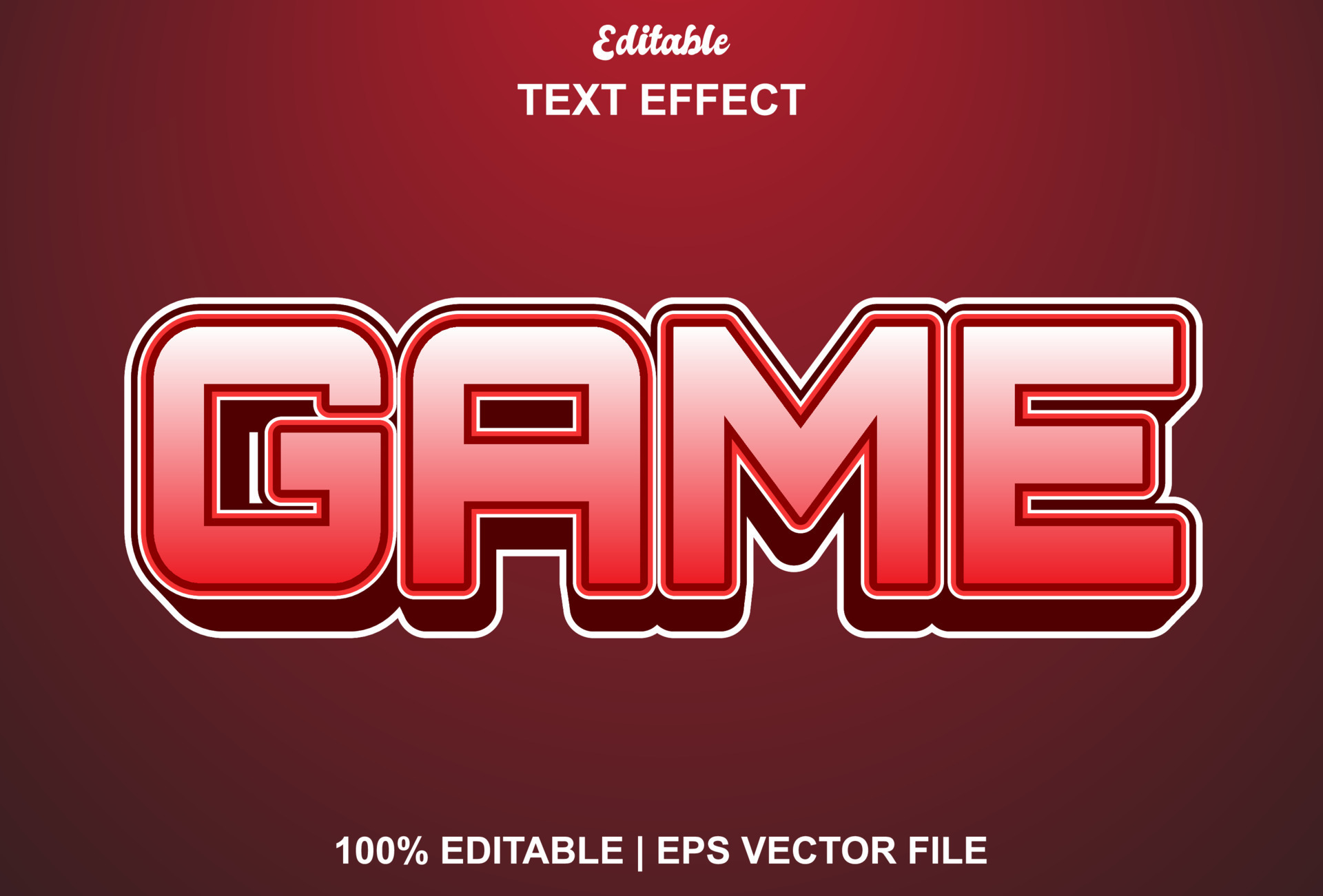 game text effect with red color 7675550 Vector Art at Vecteezy