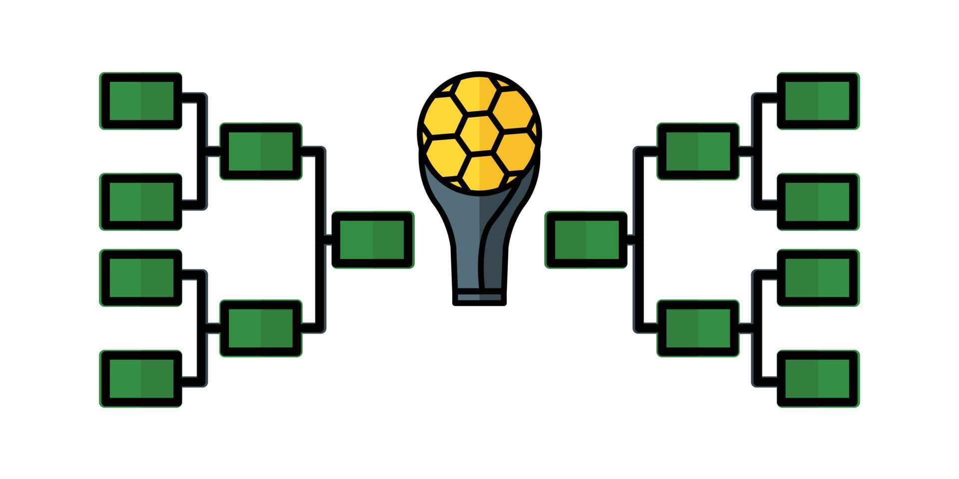 Tournament bracket icon vector. suitable for football symbol, sport. Filled line icon style. simple design editable. Design simple illustration vector