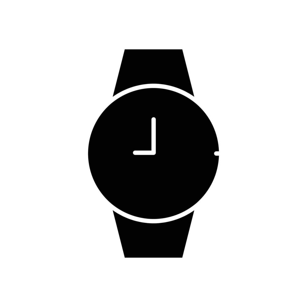 Wristwatch icon. solid icon style. suitable for business icon, watch product. simple design editable. Design template vector