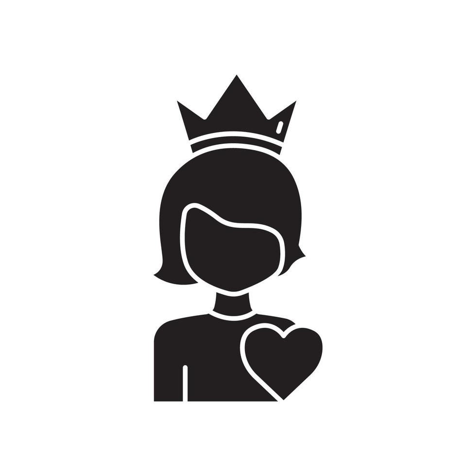 Mother icon vector heart and crown. suitable for mother day symbol. solid icon style. simple design editable. Design simple illustration