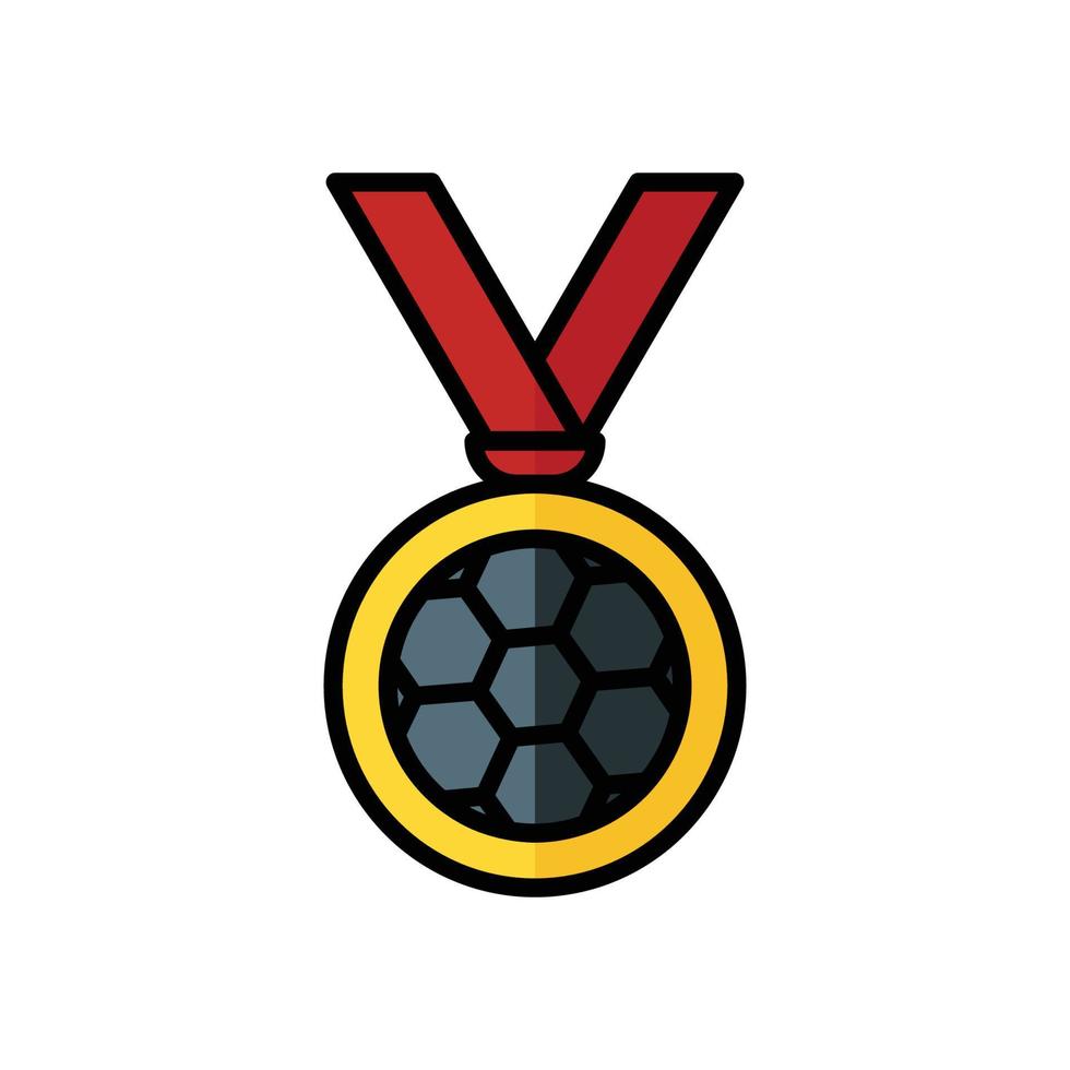 vector de icono de medalla. adecuado para el símbolo del campeón de fútbol, ganador, deporte. estilo de icono de línea rellena. diseño simple editable. diseño simple ilustración