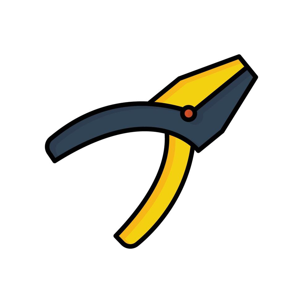 Pliers icon vector. suitable for repair symbol. Filled line icon style. simple design editable. Design simple illustration vector