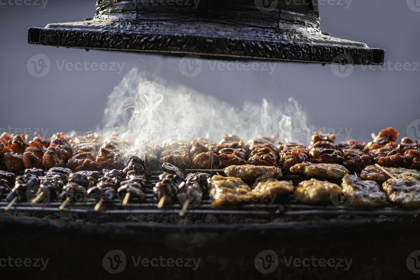 Roast chicken street food in thailand. photo