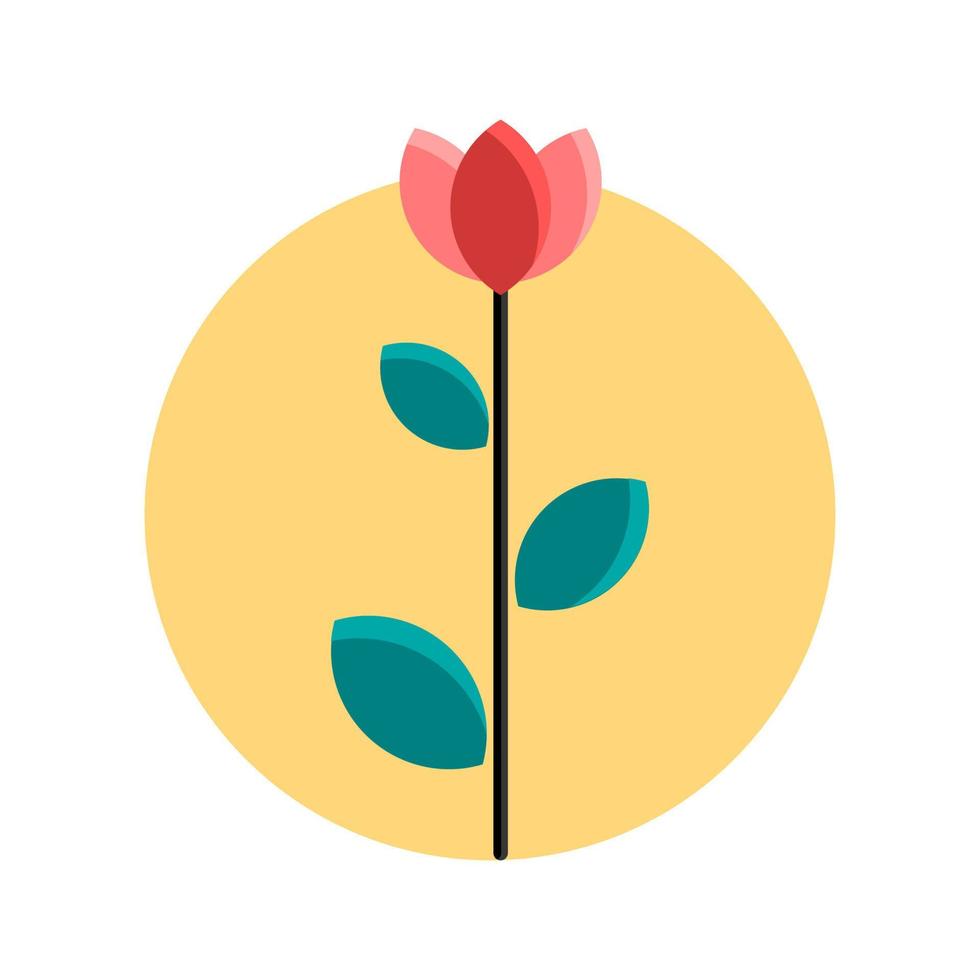 Cute plant and flower illustrations. Simple vector. on white background vector