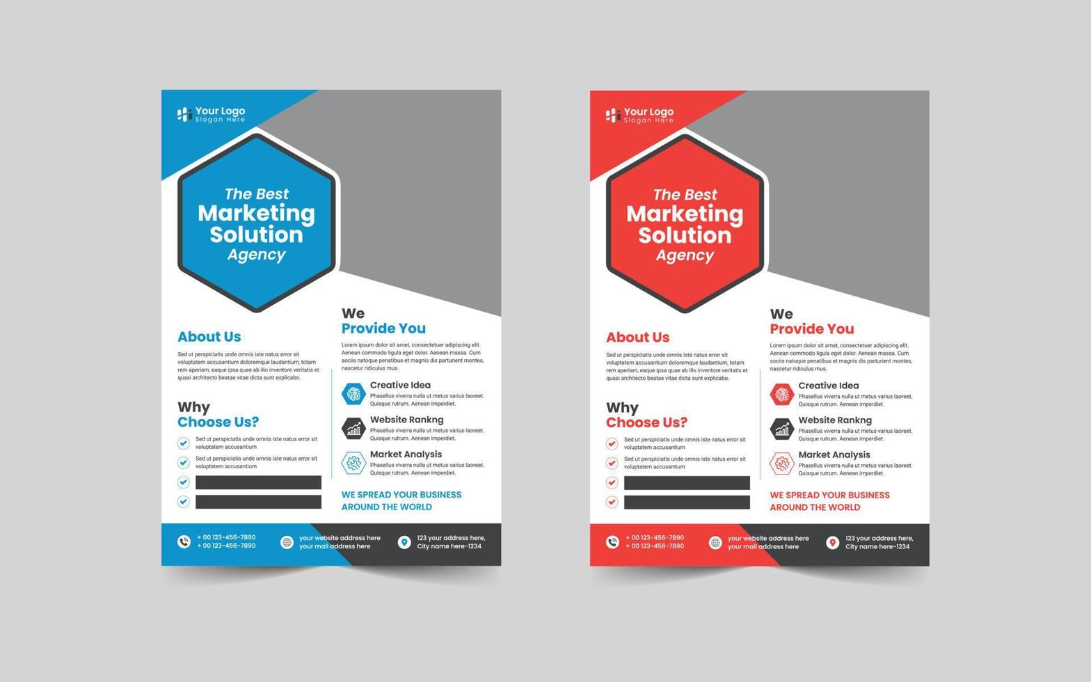 Modern Creative Business Flyer Design Template With Multipurpose use vector