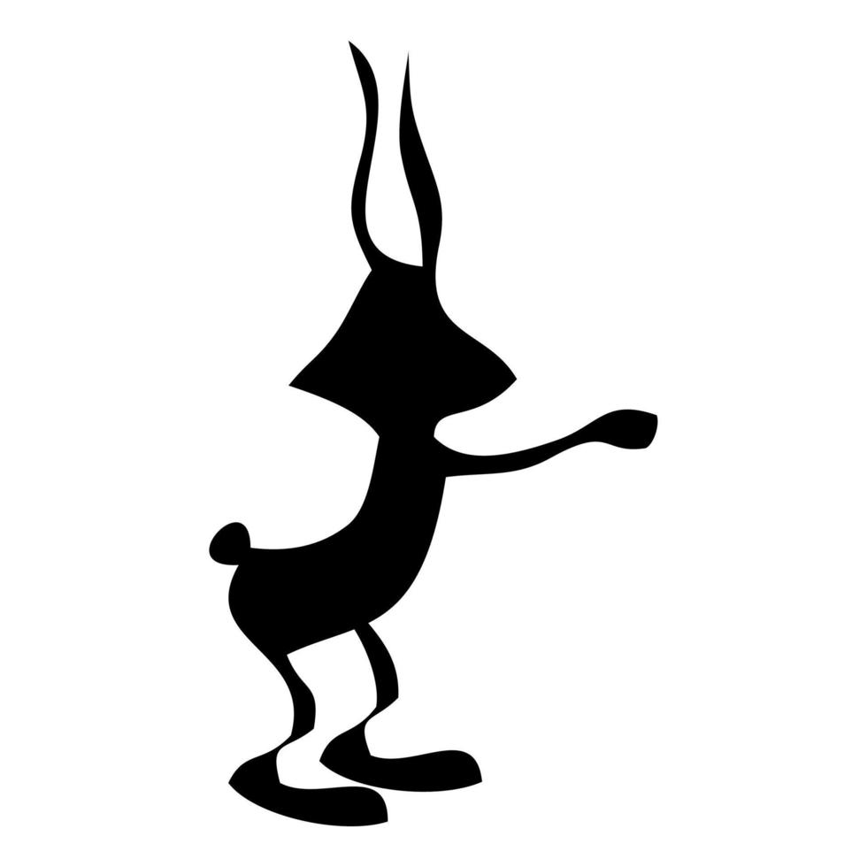 rabbit black icon vector