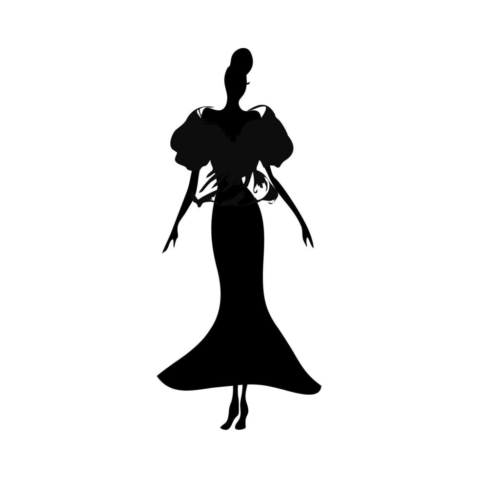 a girl in an evening dress vector