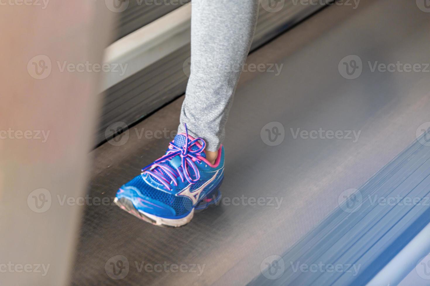 Woman's shoe in gym photo