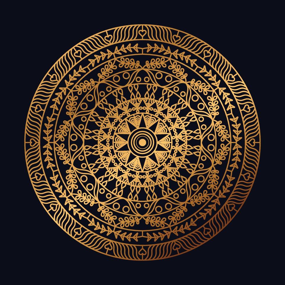 Abstract Golden Gradient Mandala Background Design vector
