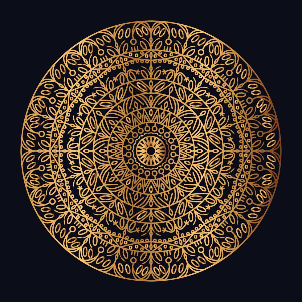 Mandala Design Background in Gold Color vector