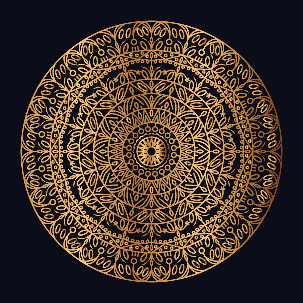 Mandala Design Background in Gold Color vector