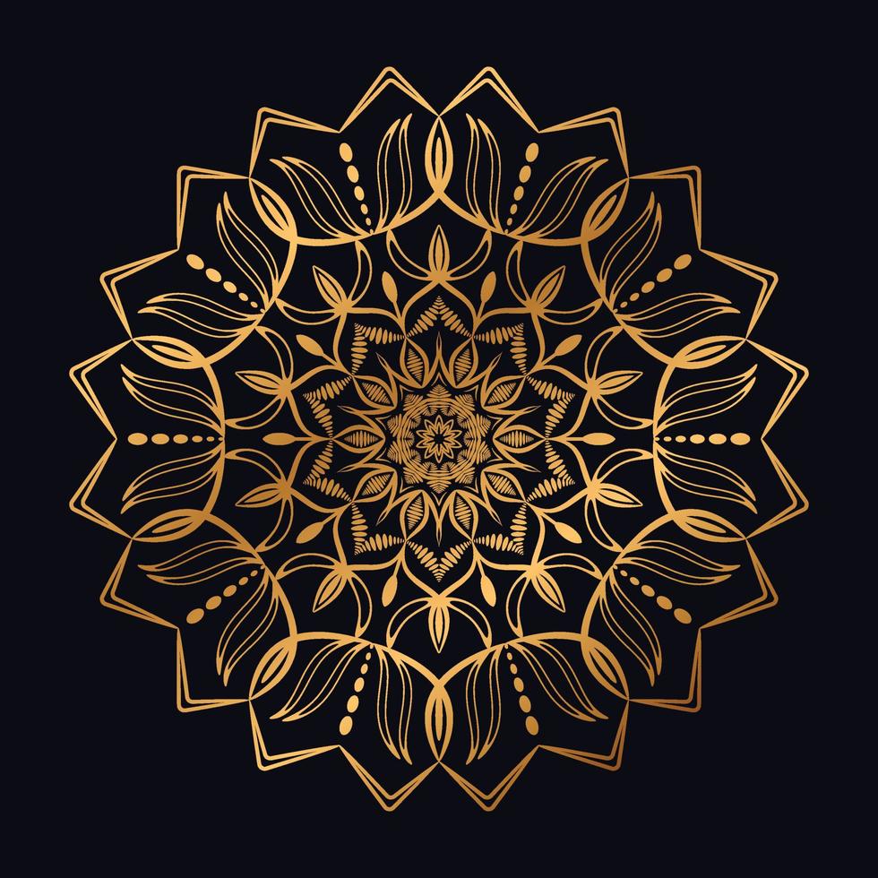 mandala de lujo con degradado dorado vector