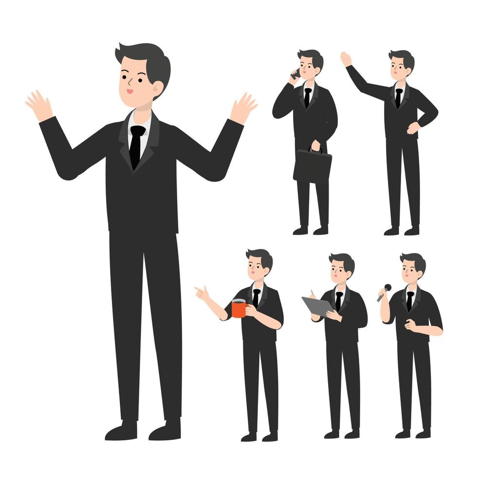 Businessman character design presenting concept vector