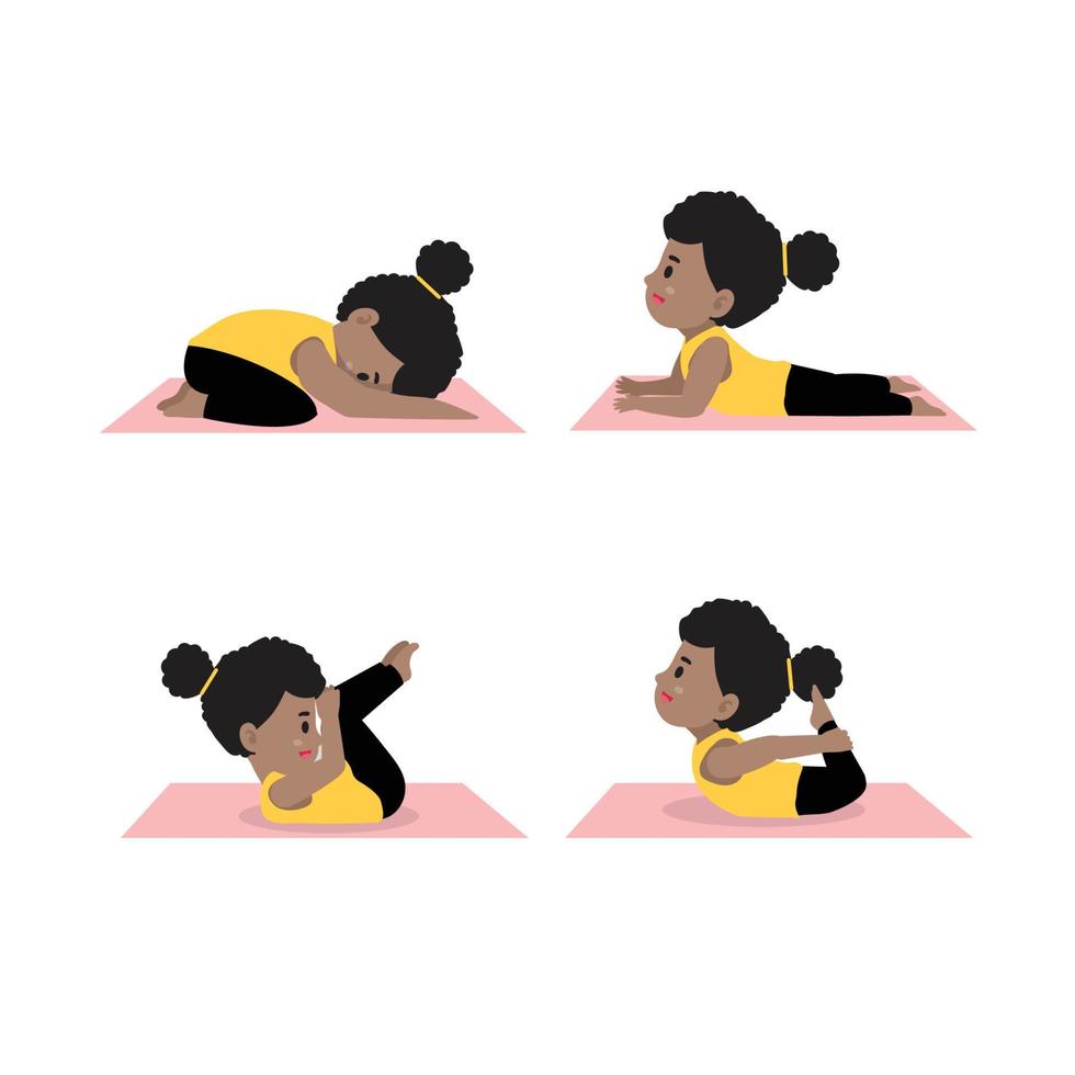 concepto de yoga de pose de meditación infantil vector