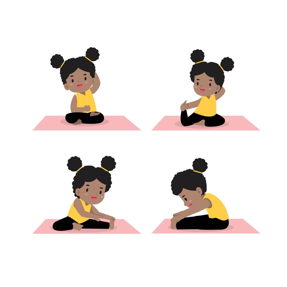 Child Meditation pose yoga concept vector