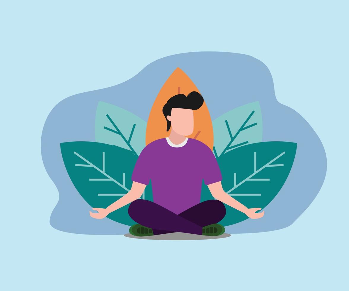 vecktor concept of meditation, the health benefits for the body, mind and emotions vector