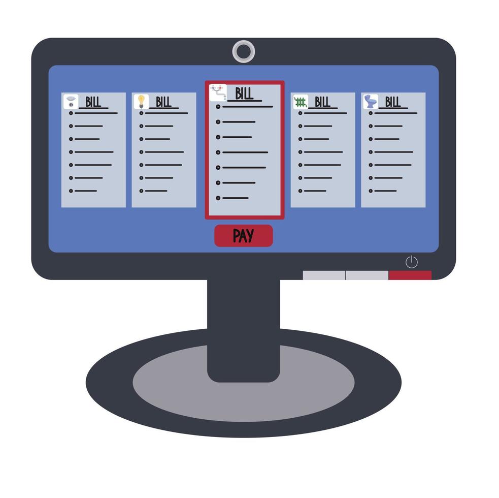 Online payment of utility bills. Vector stock illustration isolated on white background.