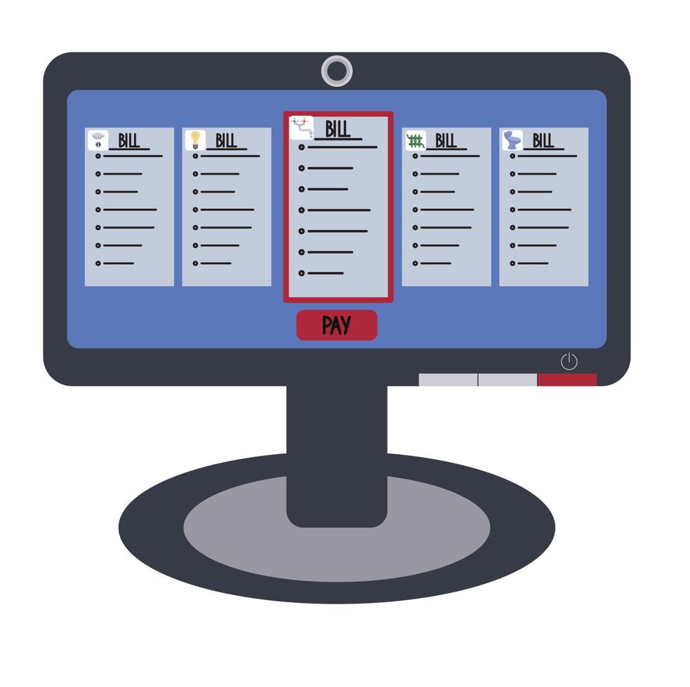 pago en línea de facturas de servicios públicos. ilustración de stock vectorial aislada sobre fondo blanco. vector