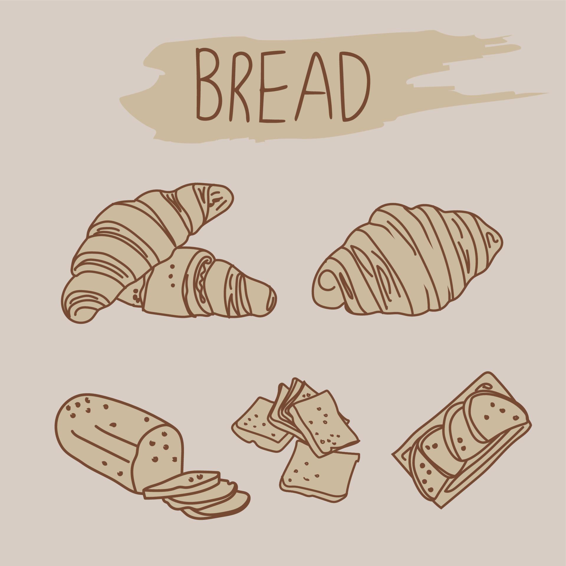 bread outline on brown background 7677970 Vector Art at Vecteezy