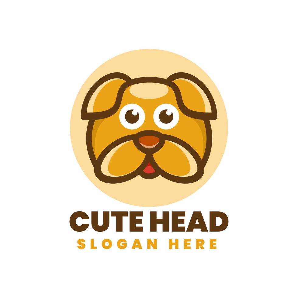 LOGO CUTE HEAD SIMPLE MASCOT STYLE vector