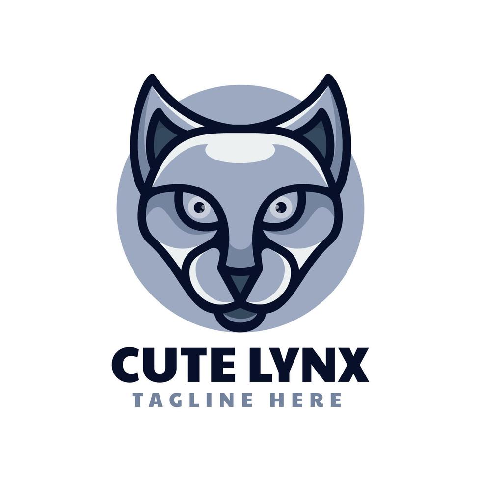 LOGO CUTE LYNX SIMPLE MASCOT STYLE vector