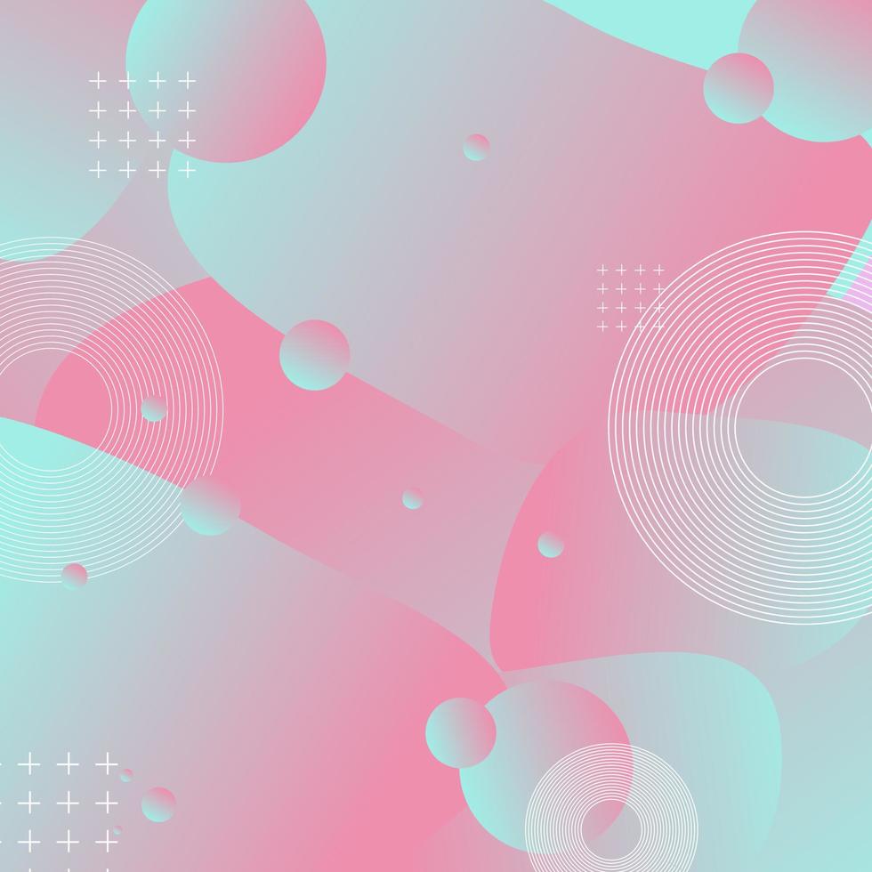 Bright abstract background. The balls are gradient. Pattern bubbles and rings. Pink and blue. vector