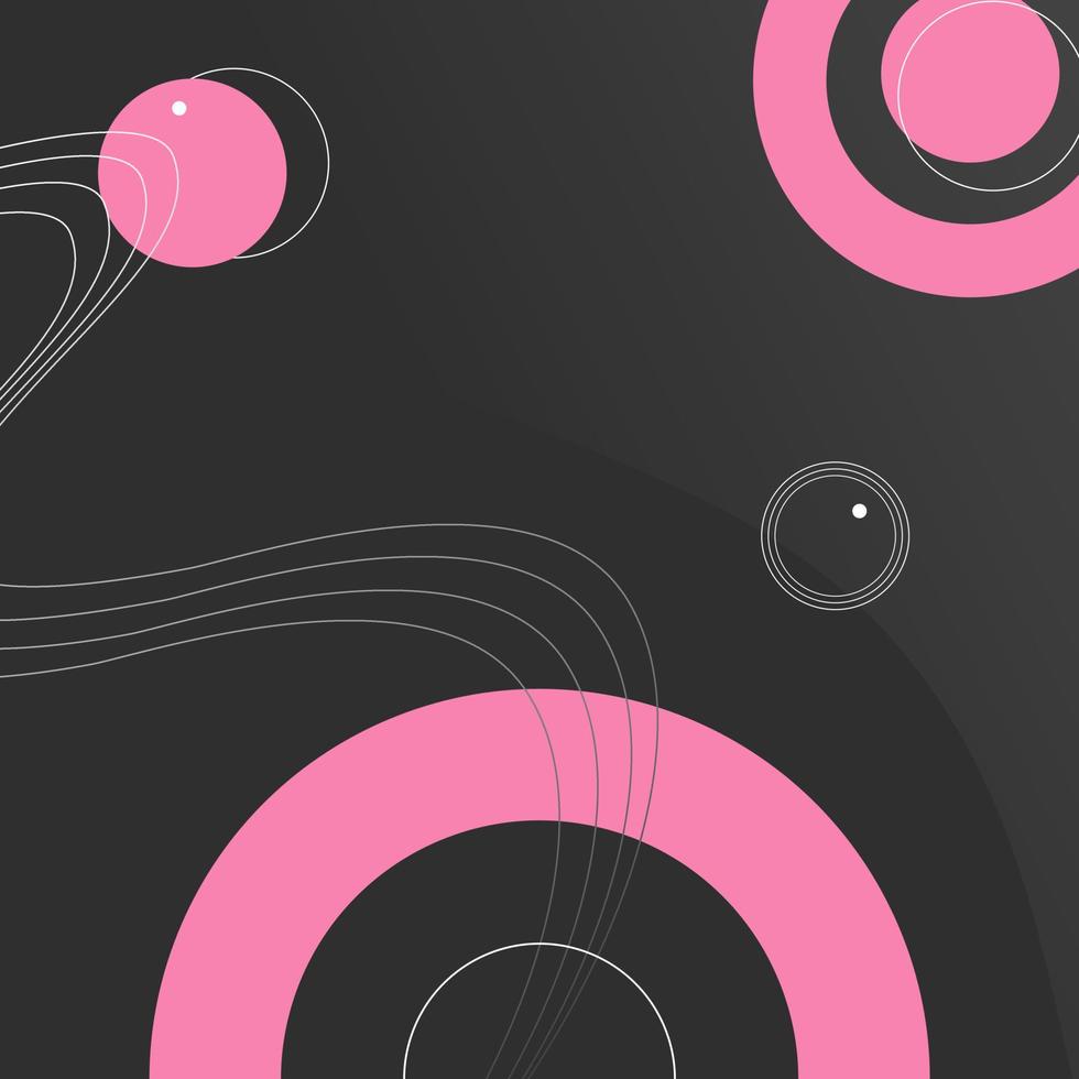 Dark background with bright circles. Pink gradient on a black background. Abstraction for lettering, post, social networks, website, presentation vector