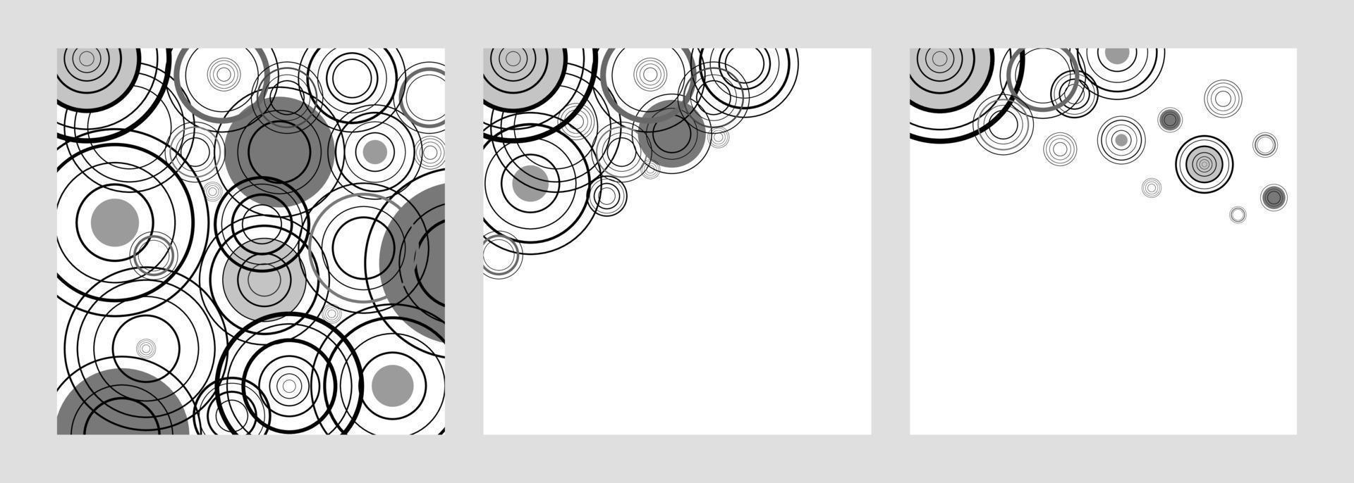 A set of abstract backgrounds. Templates with gray circles. Design for a website, presentation, social networks, post. vector