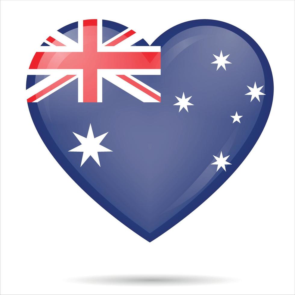 i corazón australia bandera australiana vector