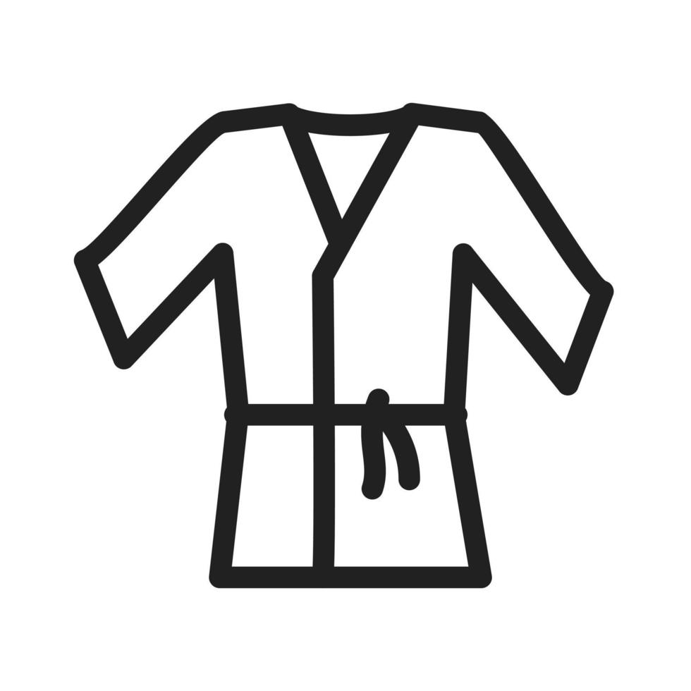 icono de línea de túnica de karate vector