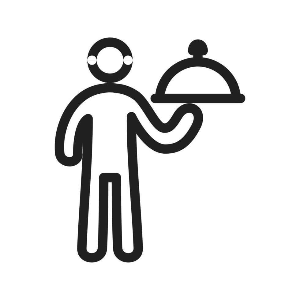 Waiter Line Icon vector