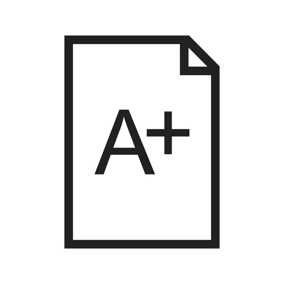 Graded Paper Line Icon vector
