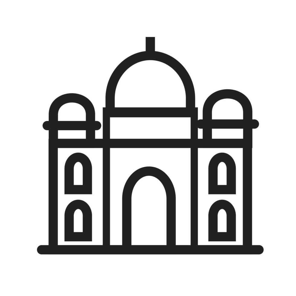 icono de línea de taj mahal vector