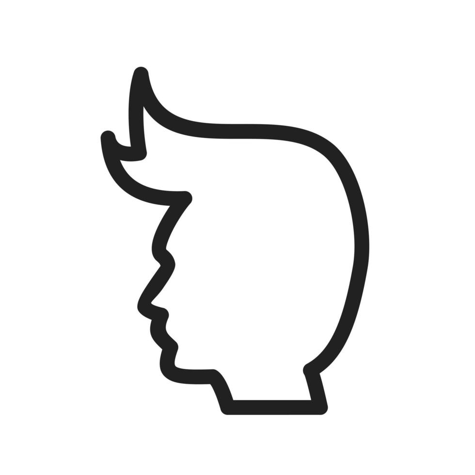 Hairstyle I Line Icon vector