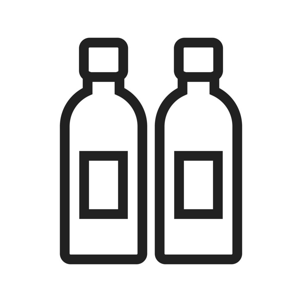 icono de línea de dos botellas vector