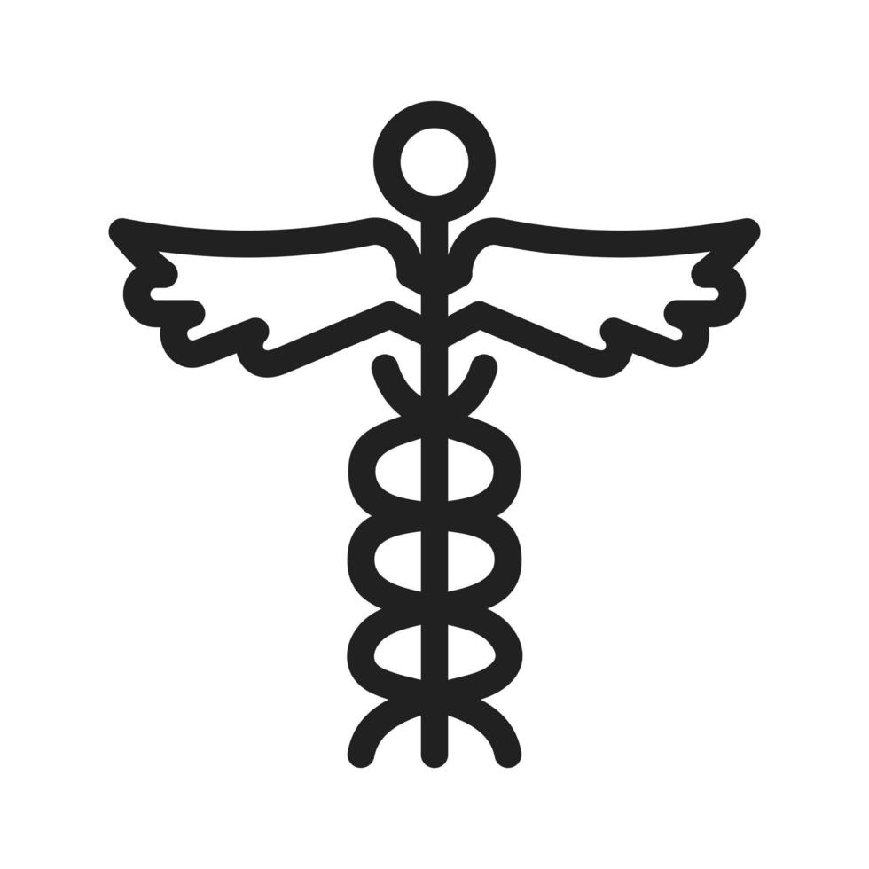 signo médico i icono de línea vector