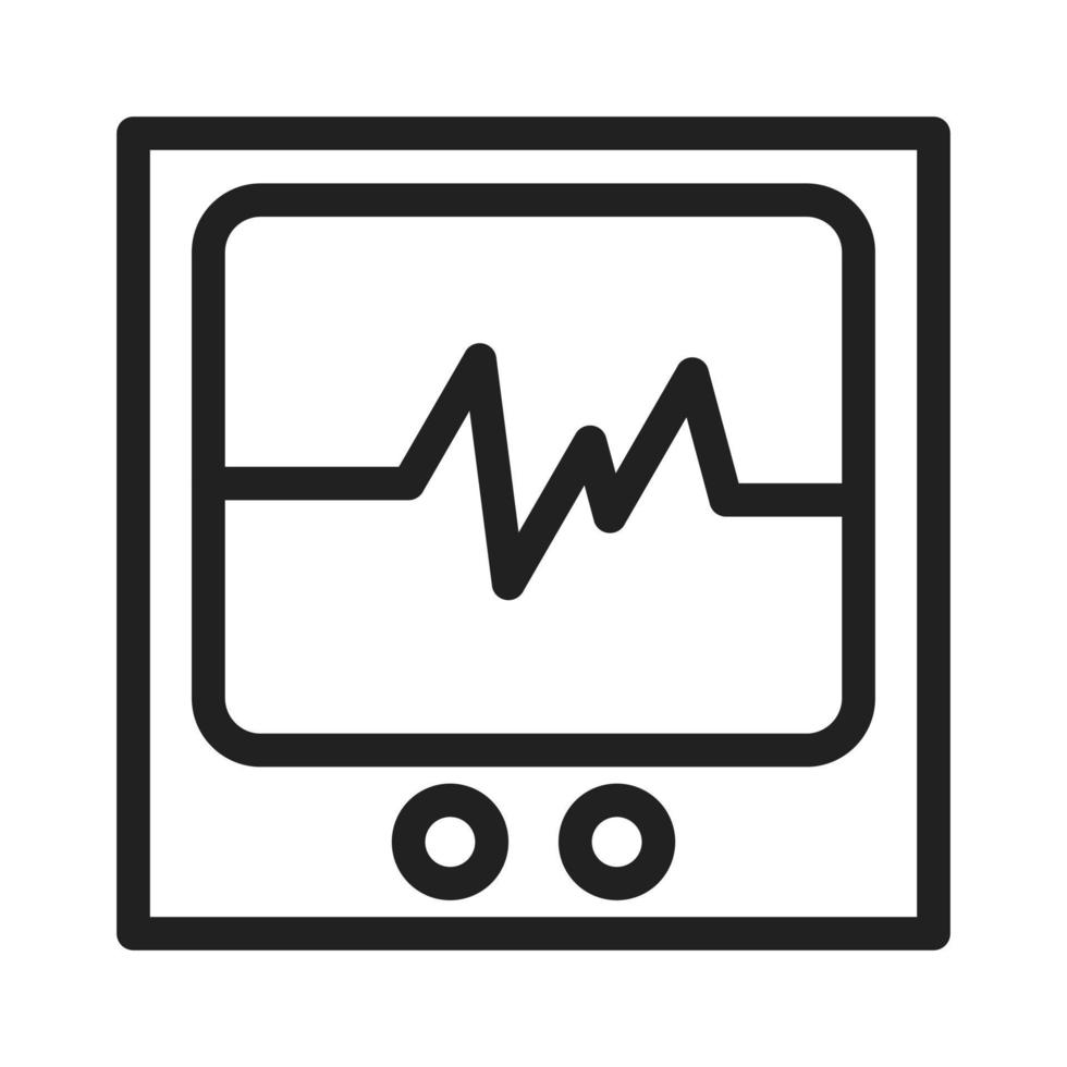 icono de línea de monitor de ecg vector