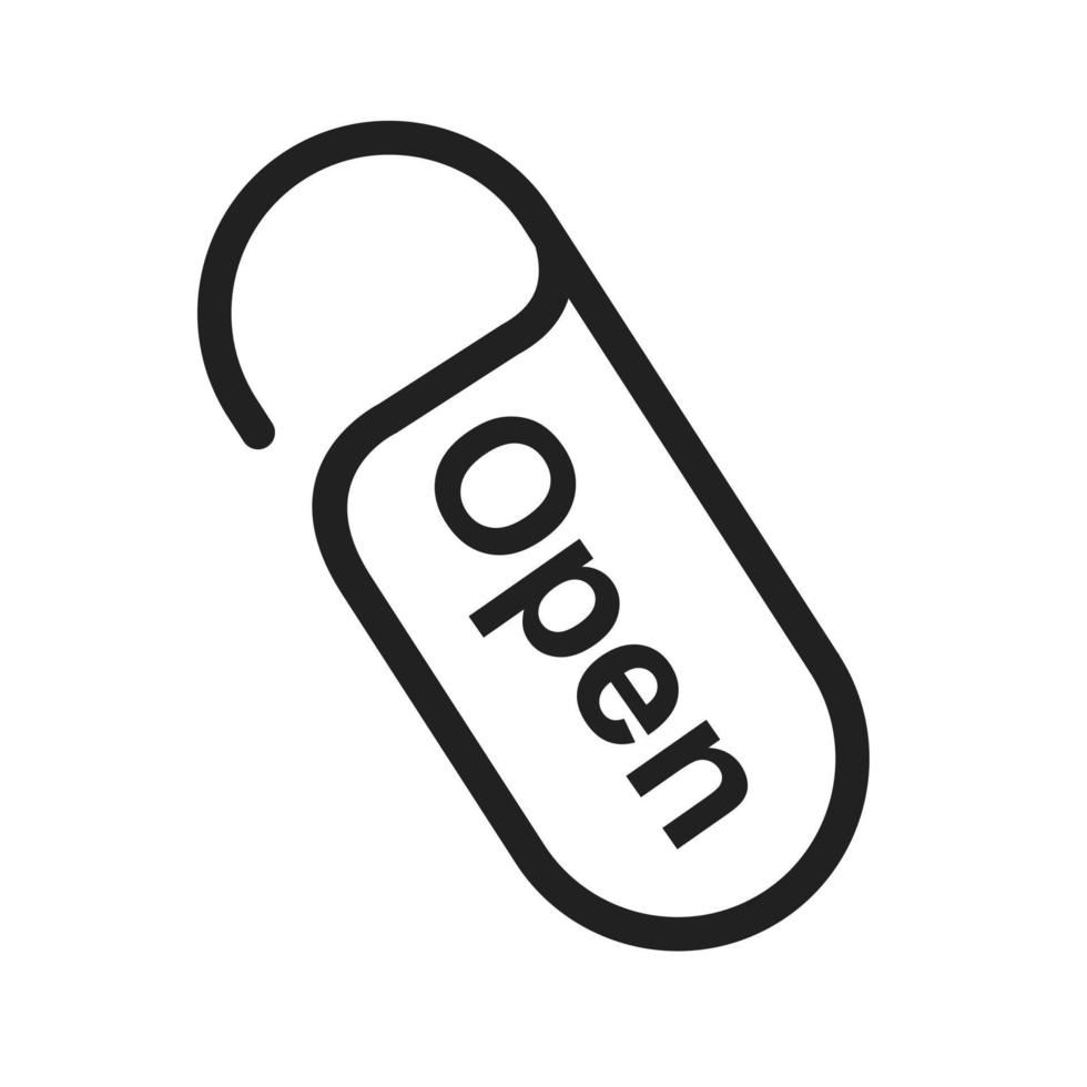 Open Tag Line Icon vector