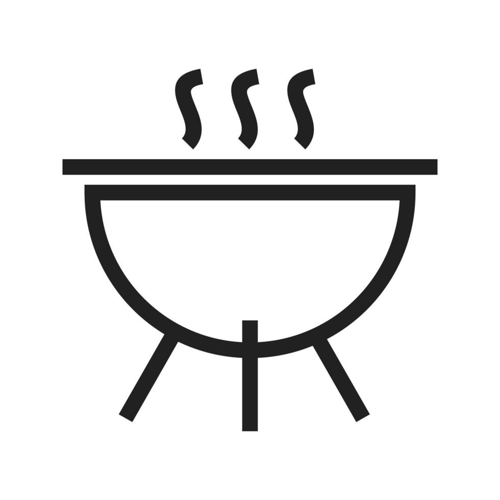 icono de línea de olla de cocina vector