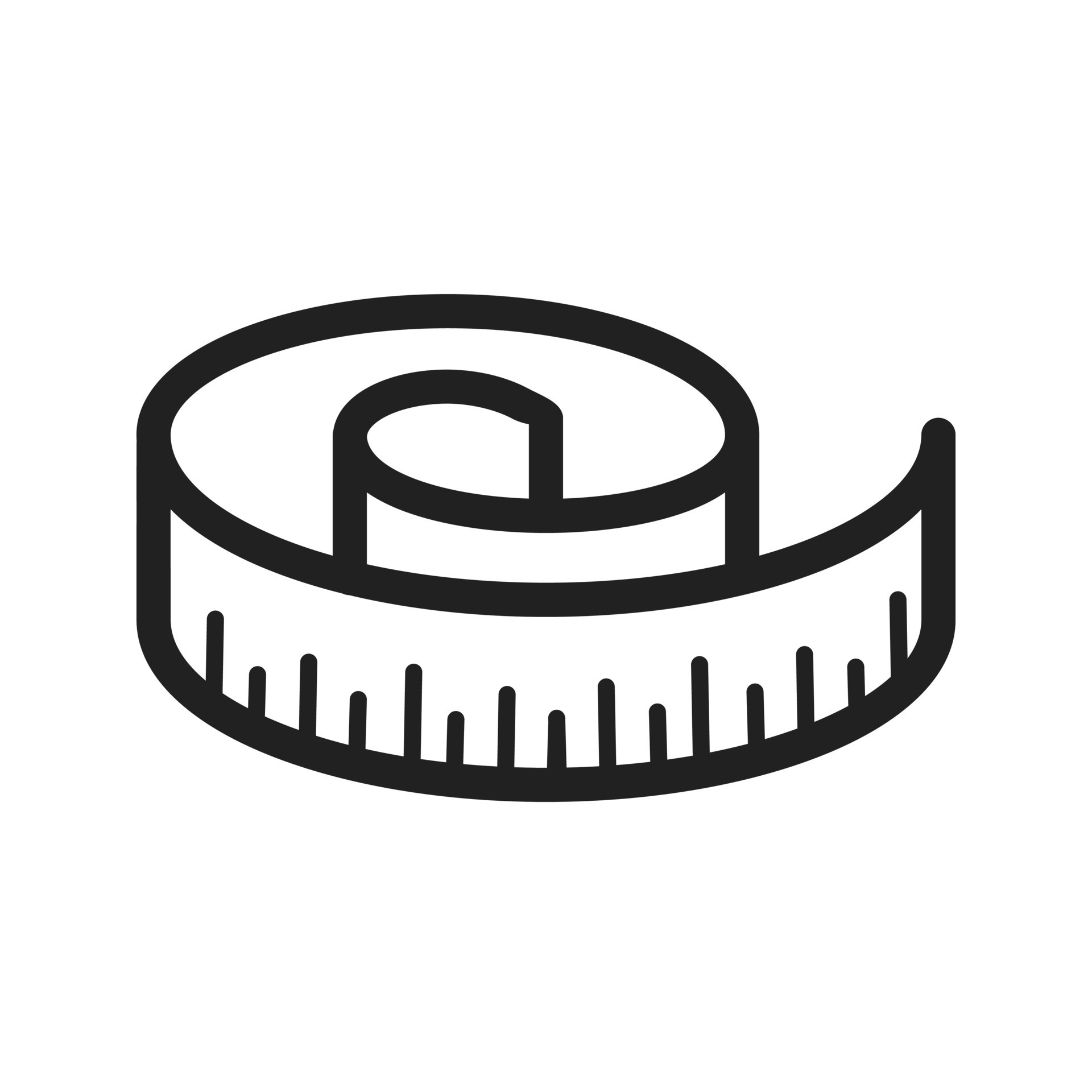 icono lineal de cinta métrica. ilustración de línea delgada. metro de  costura símbolo de contorno dibujo de contorno aislado vectorial 6039533  Vector en Vecteezy