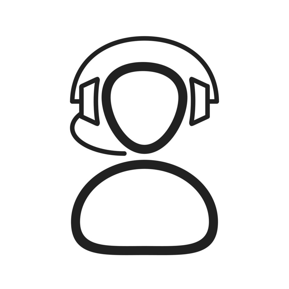 Call Center Agent Line Icon vector