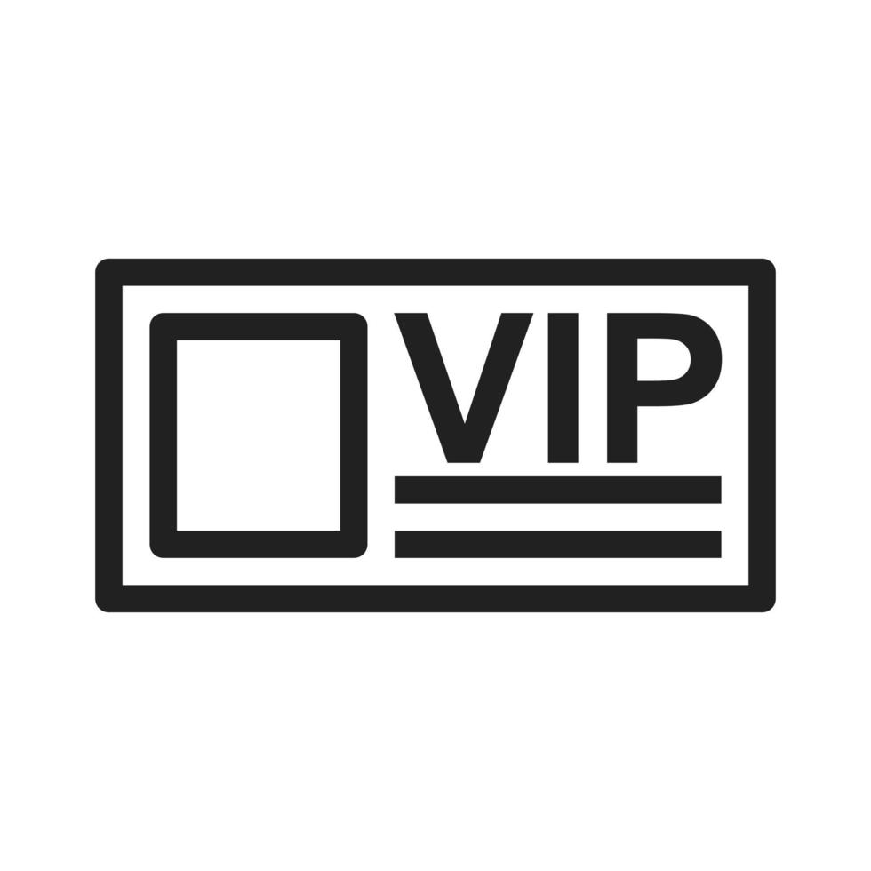 icono de línea de tarjeta vip vector