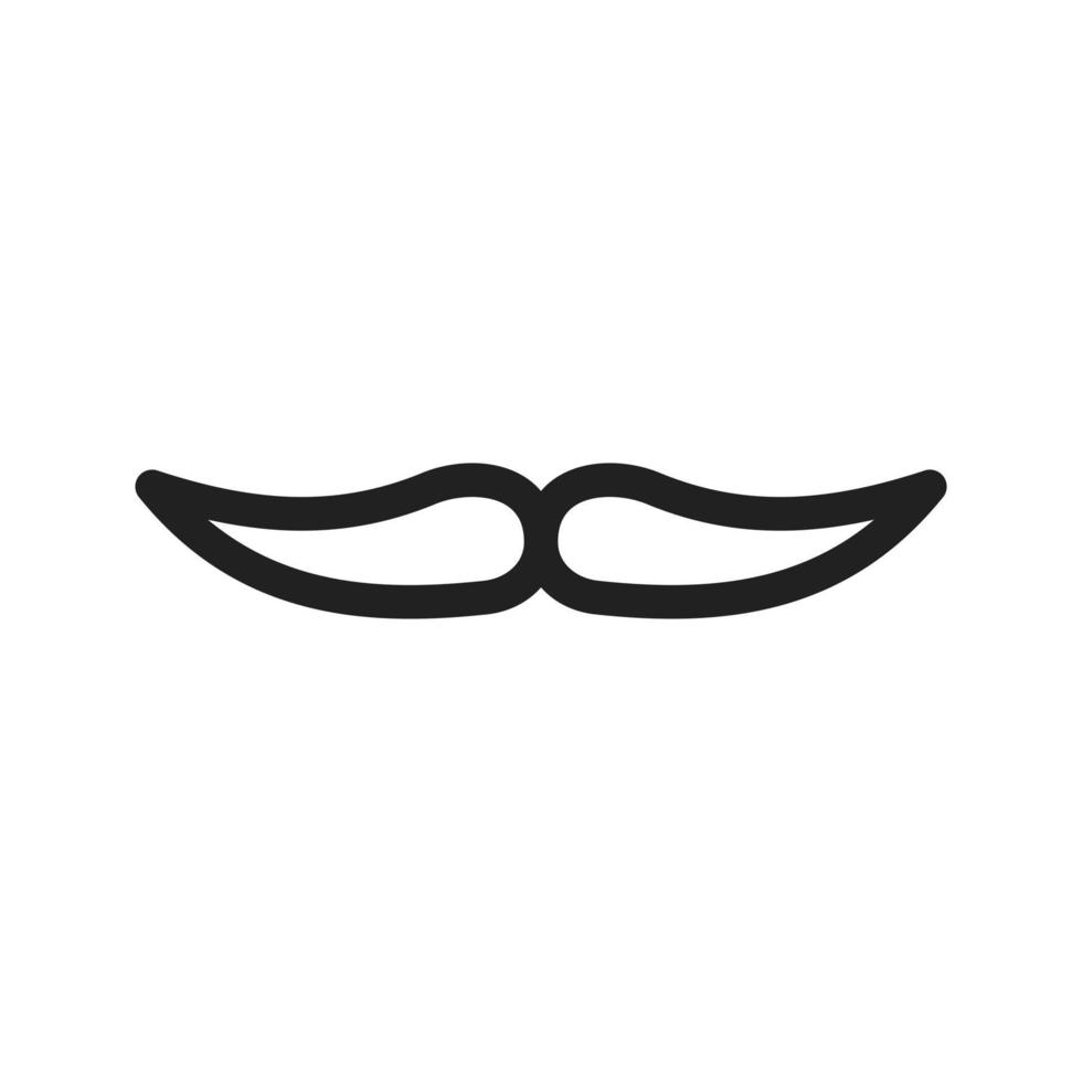 bigote i icono de línea vector