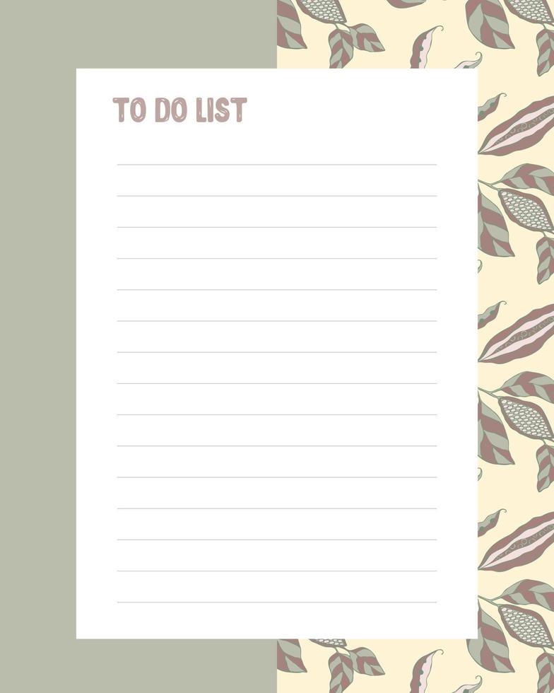 To do list pattern background with doodle pods. Forms, reminders, notes, recipes. vector