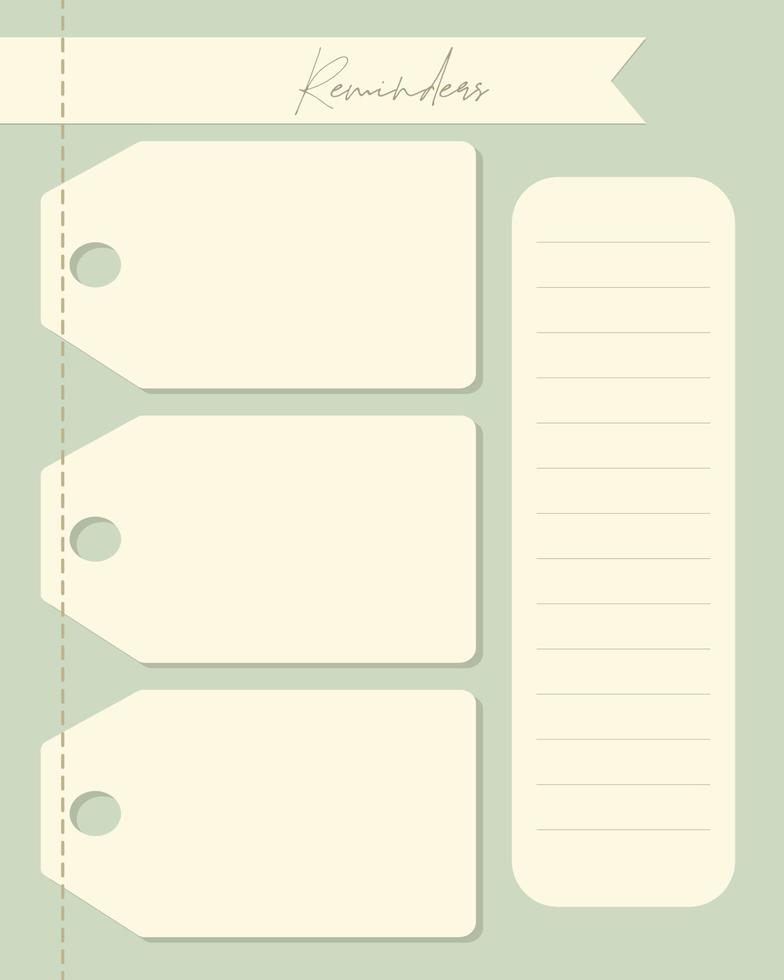 Reminders To do list planner notes blank , label , ideas, plans, vintage. vector