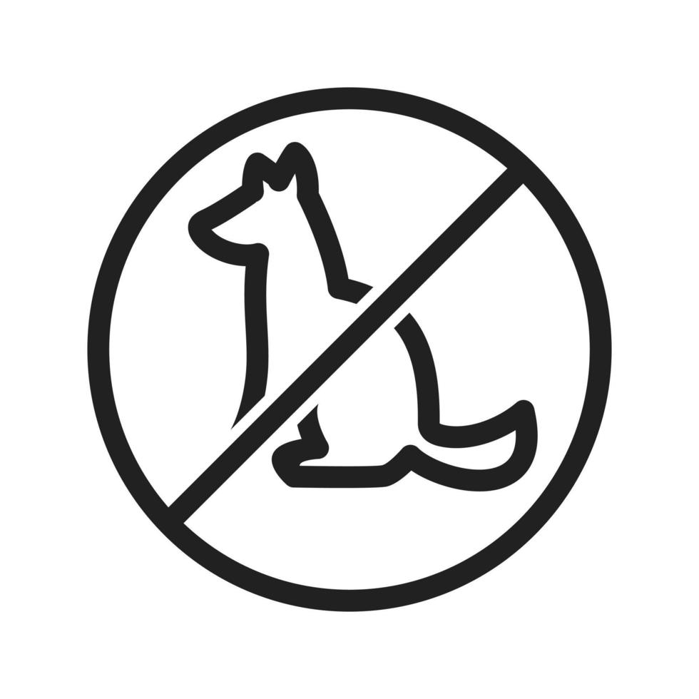 No Pet SIgn Line Icon vector