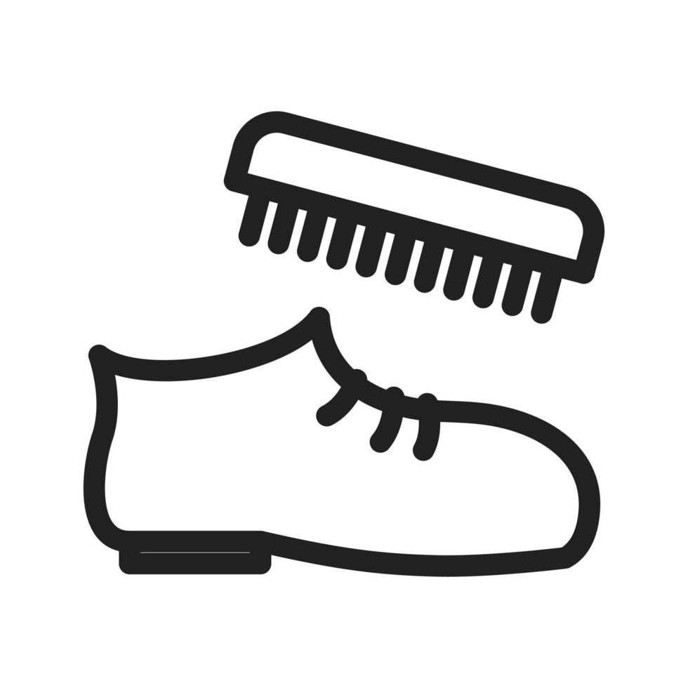 icono de línea de pulido de zapatos vector